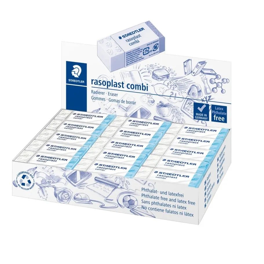 Staedtler 526 BT30 Rasoplast Combo Eraser for Ink and Graphite - Pack 30