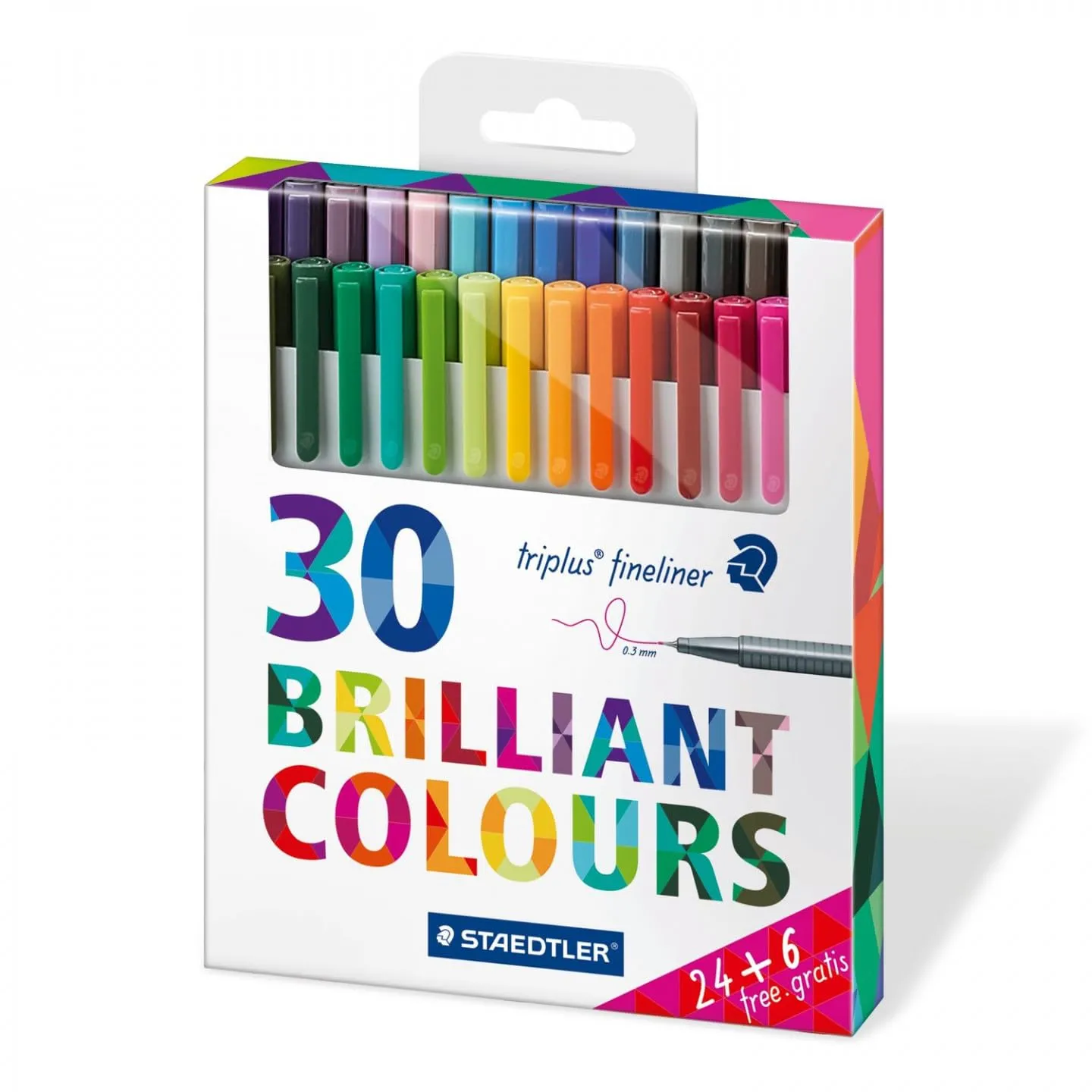 Staedtler Triplus Fine Liner, Case Of 30 Shades Multicolor