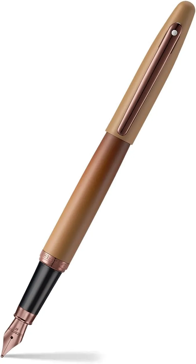 Sheaffer VFM 9428 Fountain Pen | Coffee Edition Matt Brown with Regal Brown PVD Trims | Medium Nib | Premium Coffee Brown Pen | Premium Fountain Pen