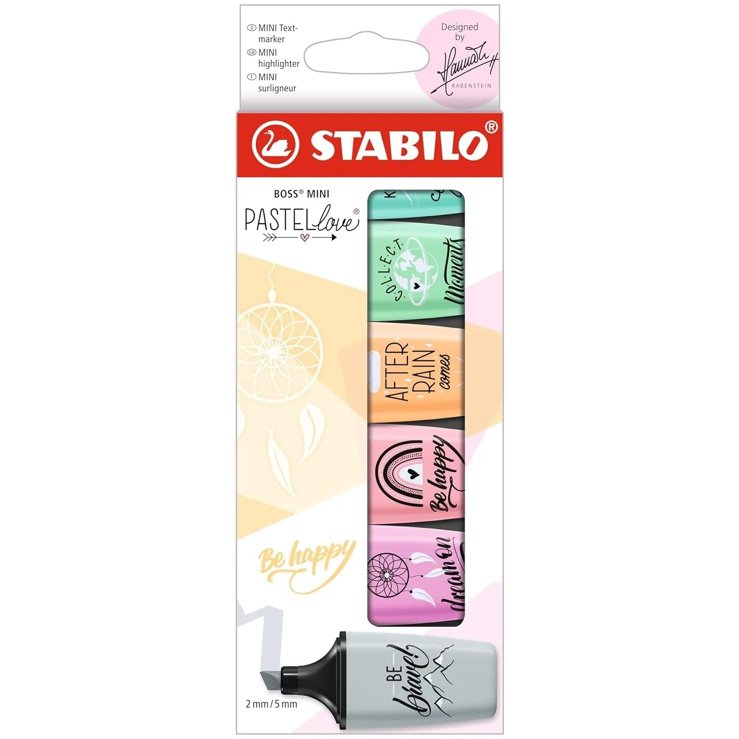 STABILO Highlighter Pen BOSS MINI Pastellove - Wallet of 6 - Assorted Colours