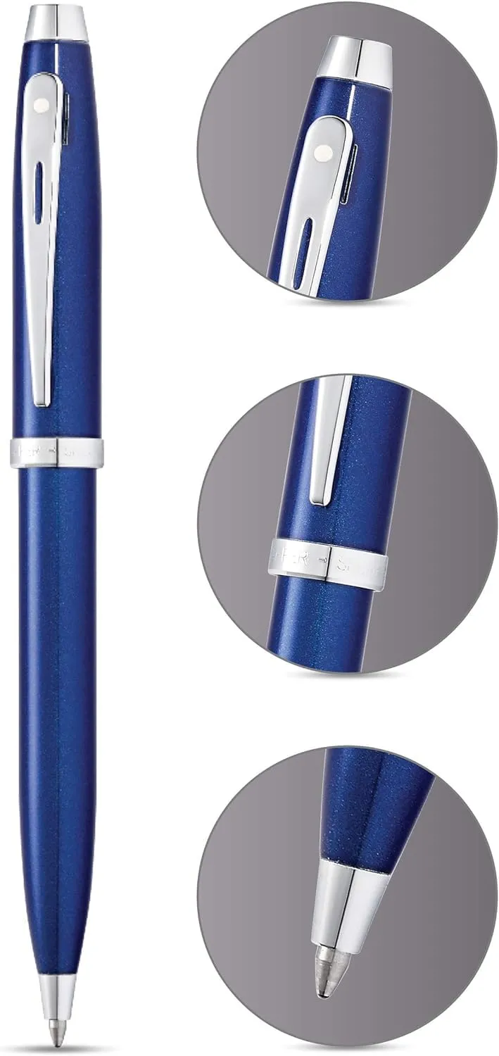 Sheaffer Gift 100 Ballpoint Pen – Glossy Blue with Chrome - Plated Trim