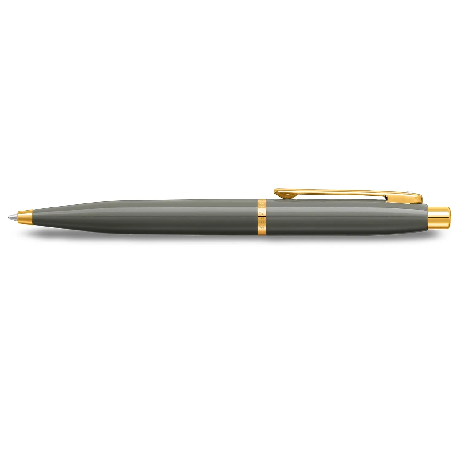 Sheaffer VFM 9427 Glossy Light Grey Ballpoint Pen With PVD Gold-Tone Trim | Premium Ballpoint Pen