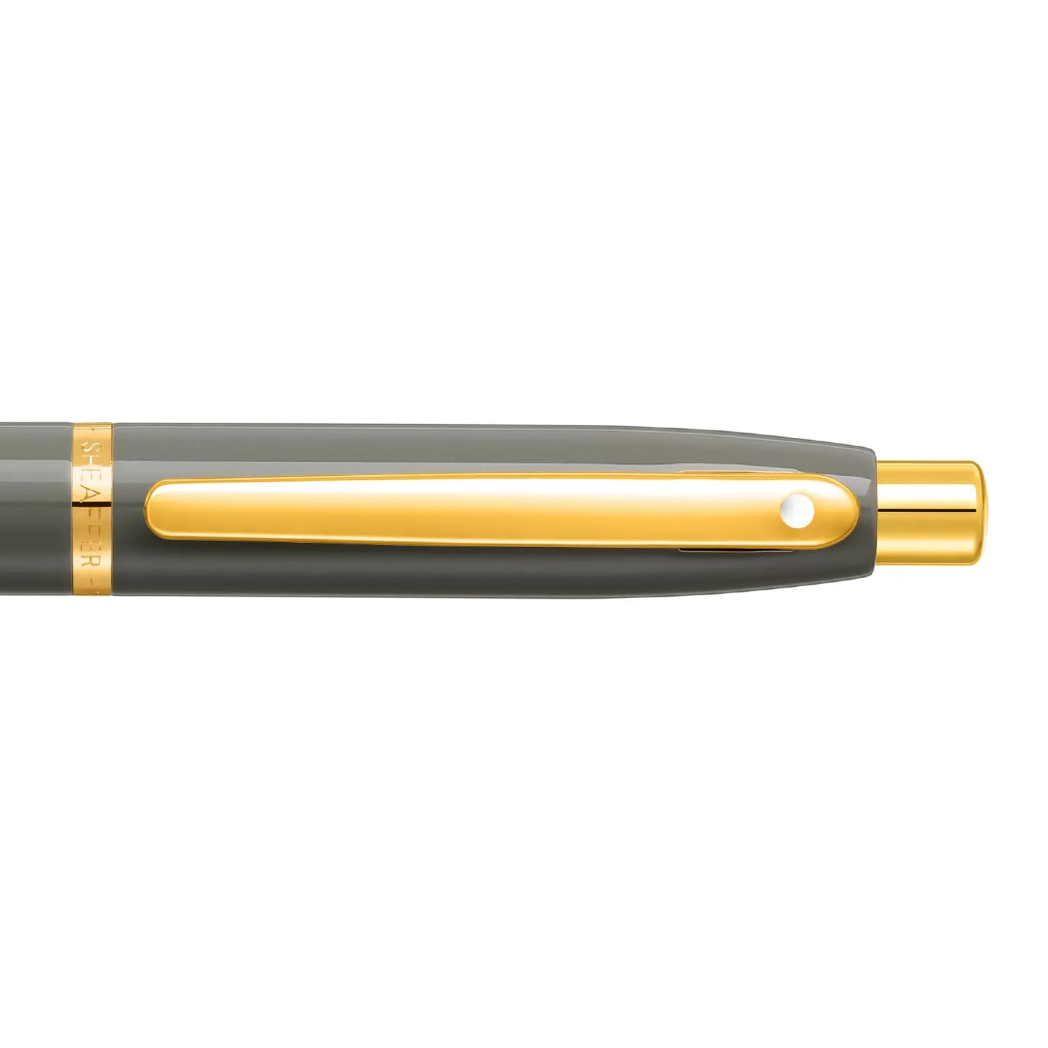 Sheaffer VFM 9427 Glossy Light Grey Ballpoint Pen With PVD Gold-Tone Trim | Premium Ballpoint Pen