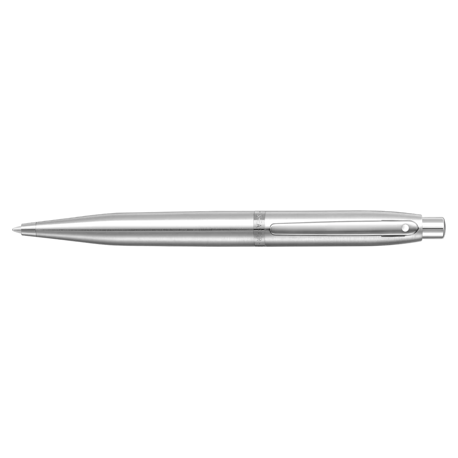 Sheaffer VFM 9426 Brushed Chrome Ballpoint Pen With Chrome Trim | Premium Silver Ballpen