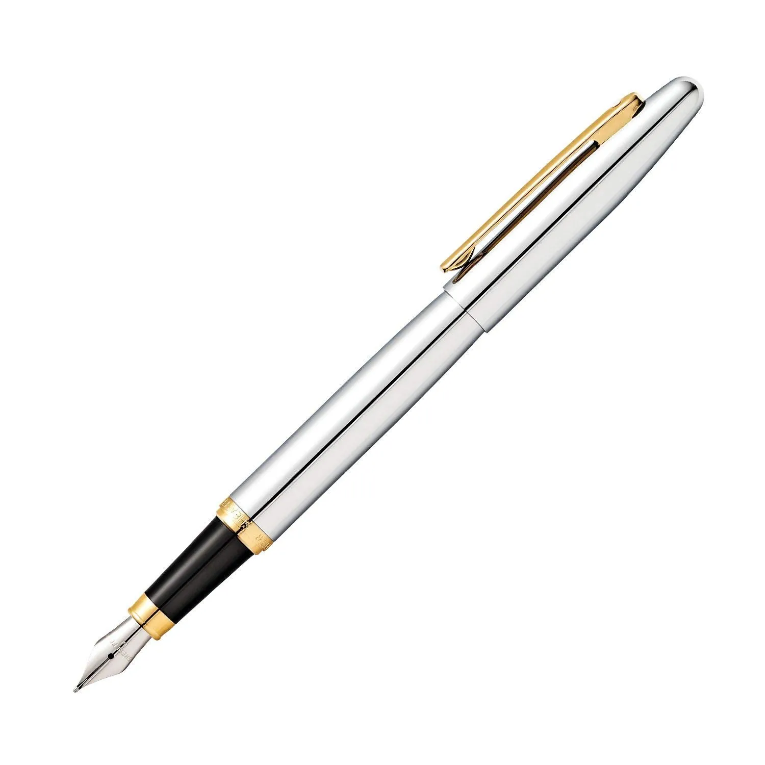 Sheaffer 9422 VFM Fountain Pen Polished Chrome with Gold Plated Trim | Medium Nib | Premium Pen Silver