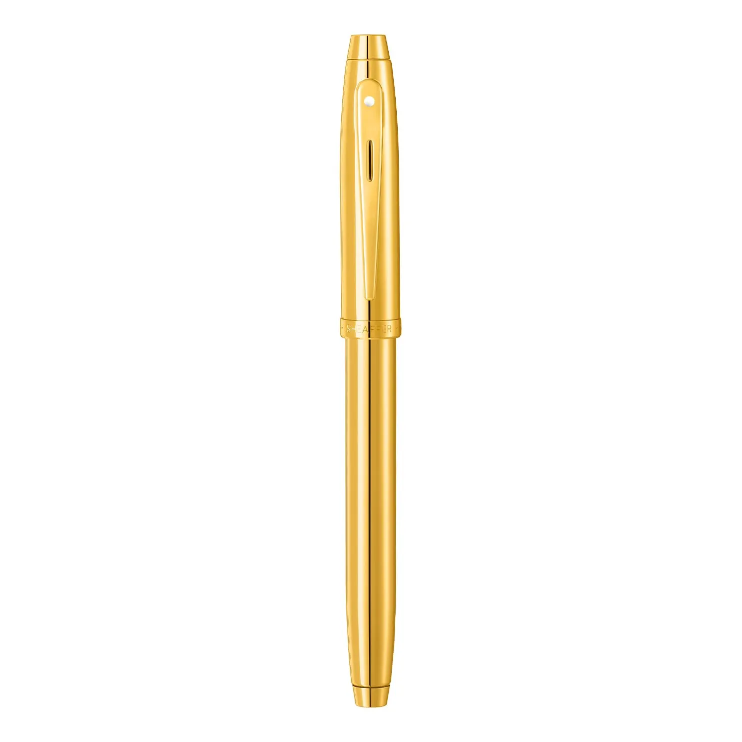 Sheaffer 100 9372 Glossy PVD Gold Fountain Pen With PVD Gold Trim - Medium
