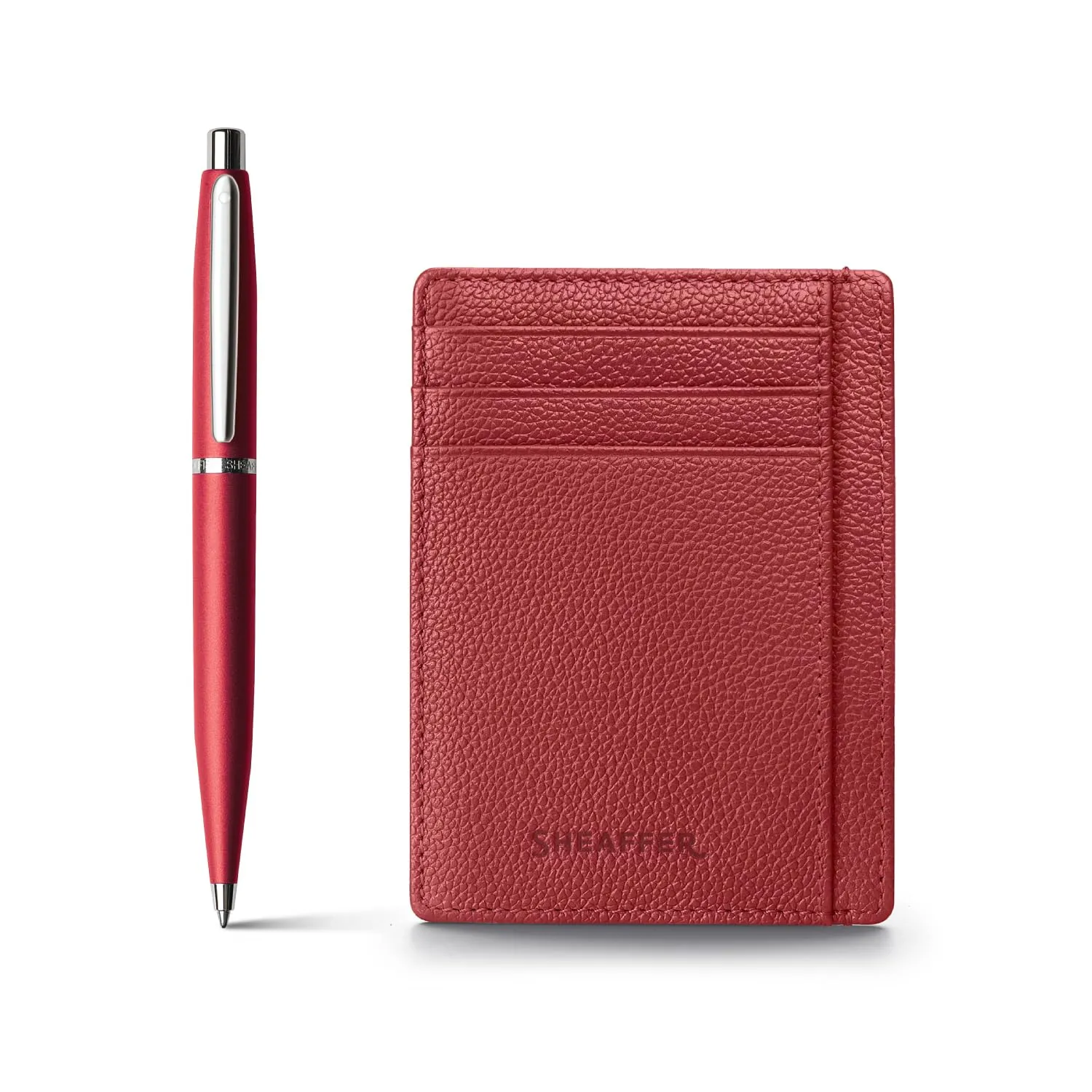 Sheaffer Gift Set VFM 9403 Excessive Red Ballpoint Pen with Scarlet Blaze Credit Card Holder | Premium Gift Sets