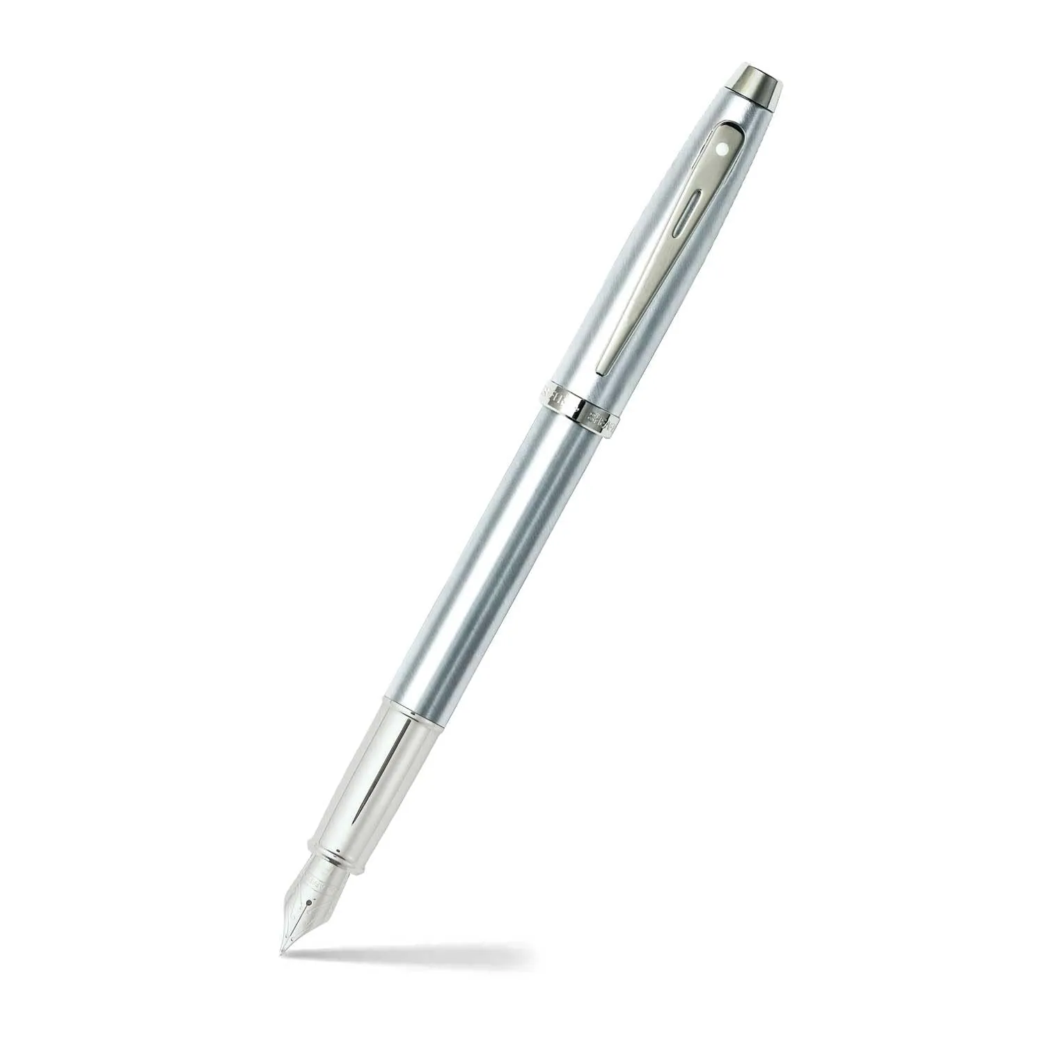 Sheaffer Gift Pack | Set of Fountain Pen   Rollerball Pen | 100 E9306 Brushed Chrome with Chrome Trim