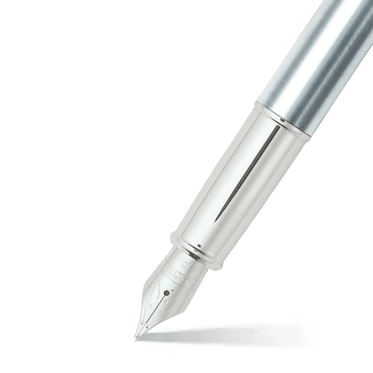 Sheaffer Gift Pack | Set of Fountain Pen   Rollerball Pen | 100 E9306 Brushed Chrome with Chrome Trim