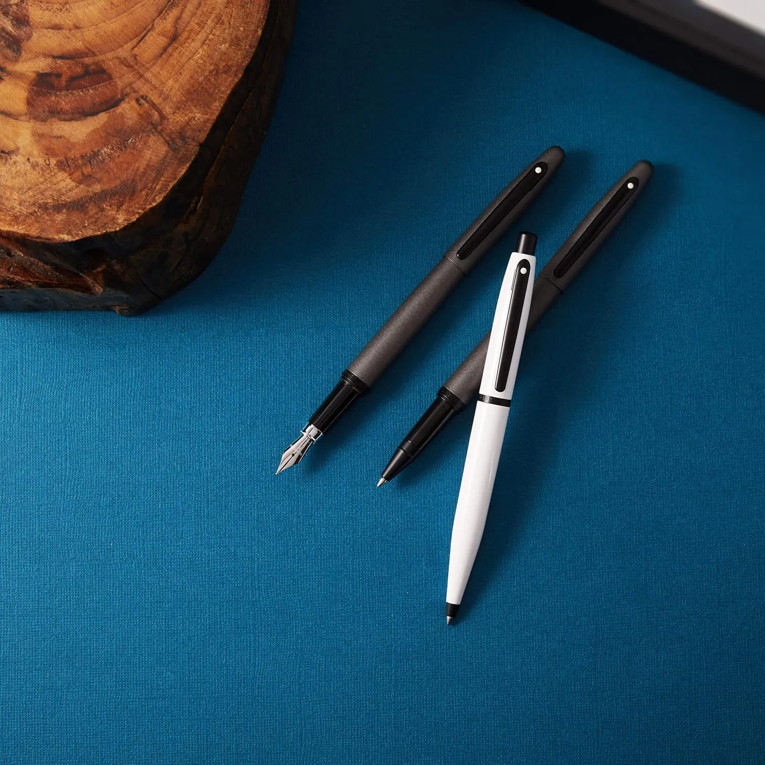 Sheaffer VFM Matte Gun Metal Gray Lacquer Fountain Pen with black trim