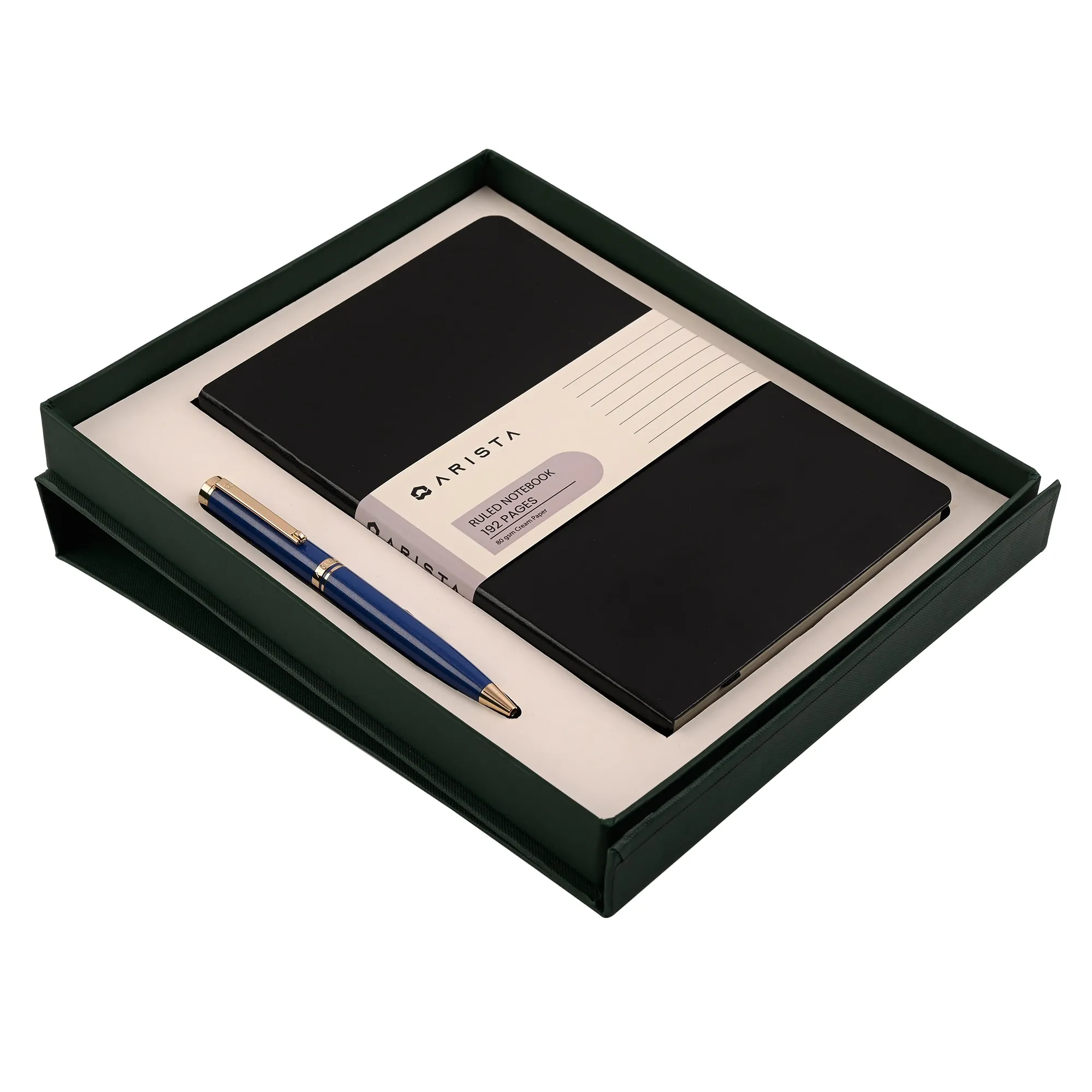 ARISTA Switch Ballpoint Pen |Sapphire Blue | 24 CT Gold Plated Trim | With A5 Ruled Note Book 192 Pages