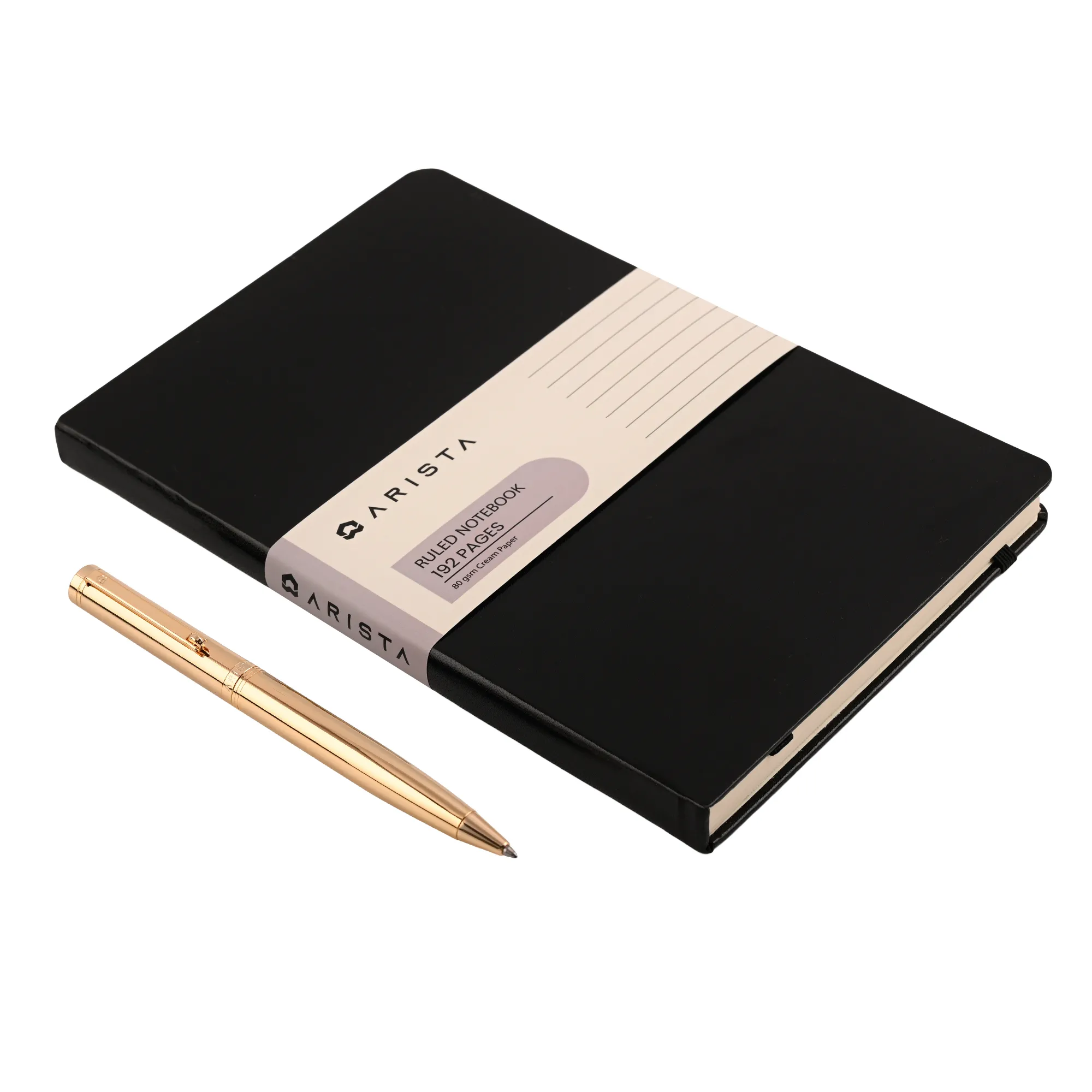 ARISTA Switch Ballpoint Pen | Full Gold | Gold Trim | With A5 Ruled Note Book 192 Pages