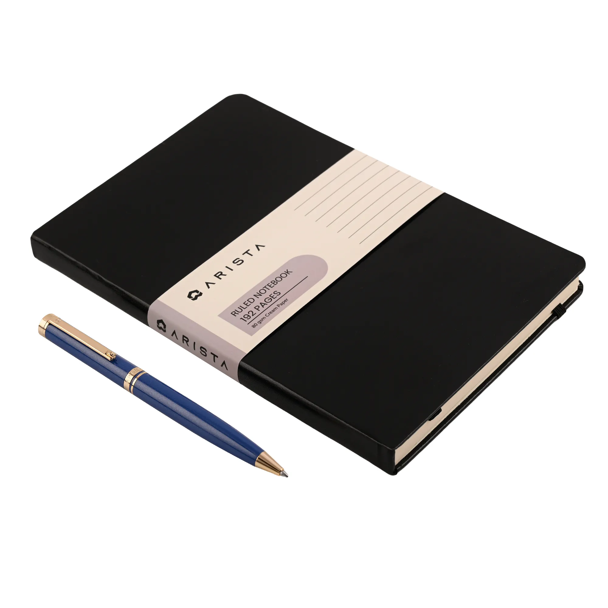 ARISTA Switch Ballpoint Pen |Sapphire Blue | 24 CT Gold Plated Trim | With A5 Ruled Note Book 192 Pages