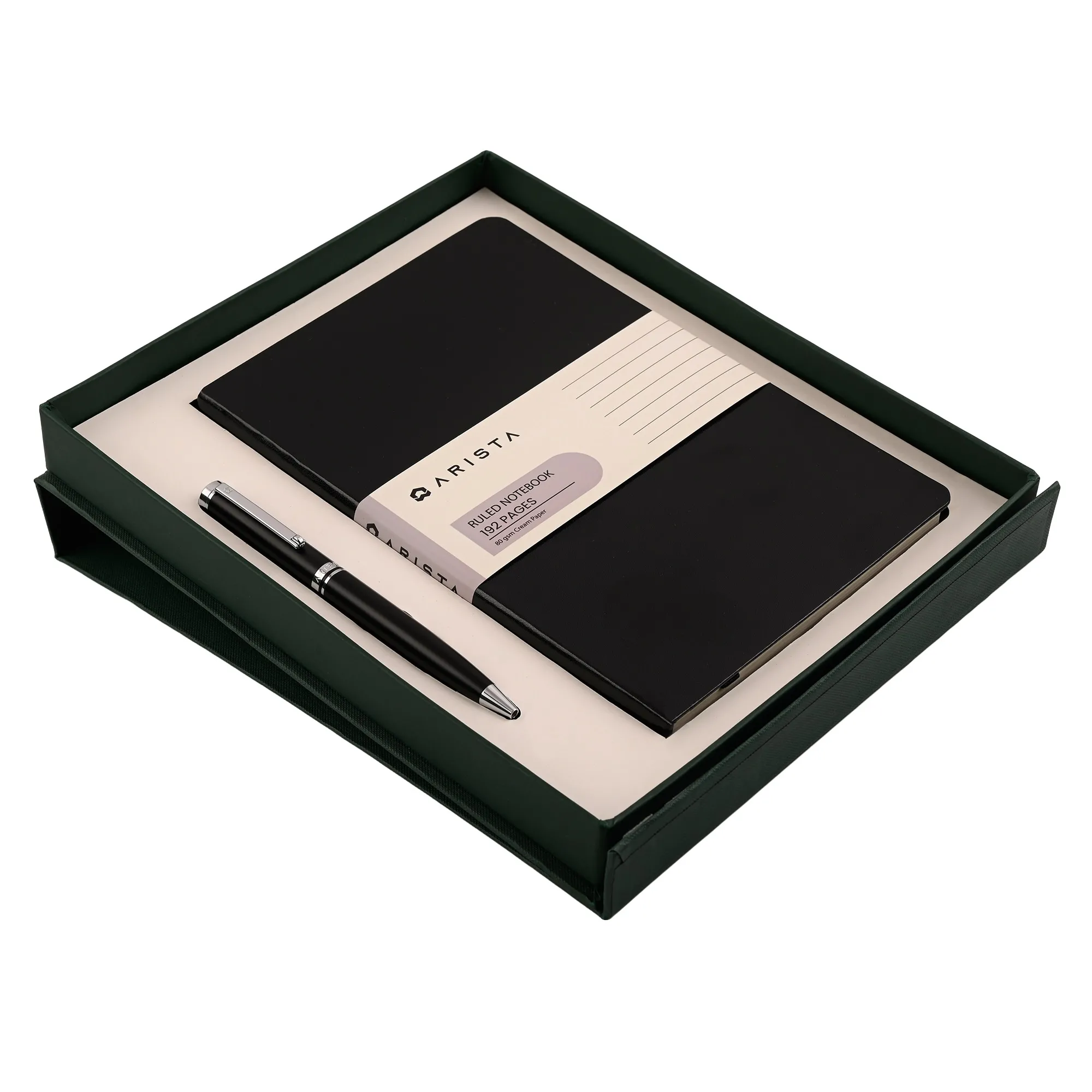 ARISTA Switch Ballpoint Pen | Black Barrel | Chrome Trim | With A5 Note Book 192 Pages