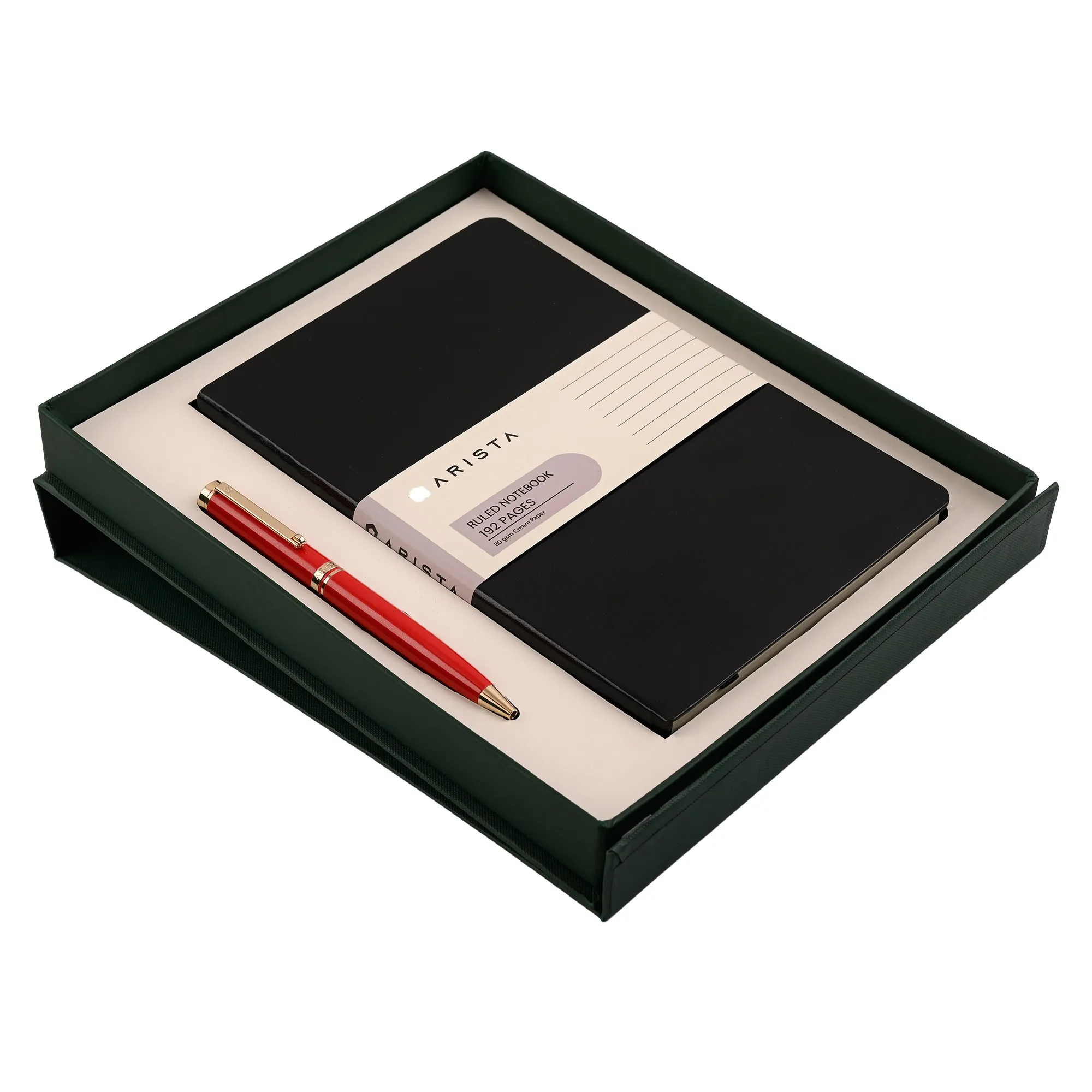 ARISTA Ballpoint Pen |Pearl Red | 24 CT Gold Plated Trim | With A5 Note Book A5 Ruled note book 192 pages