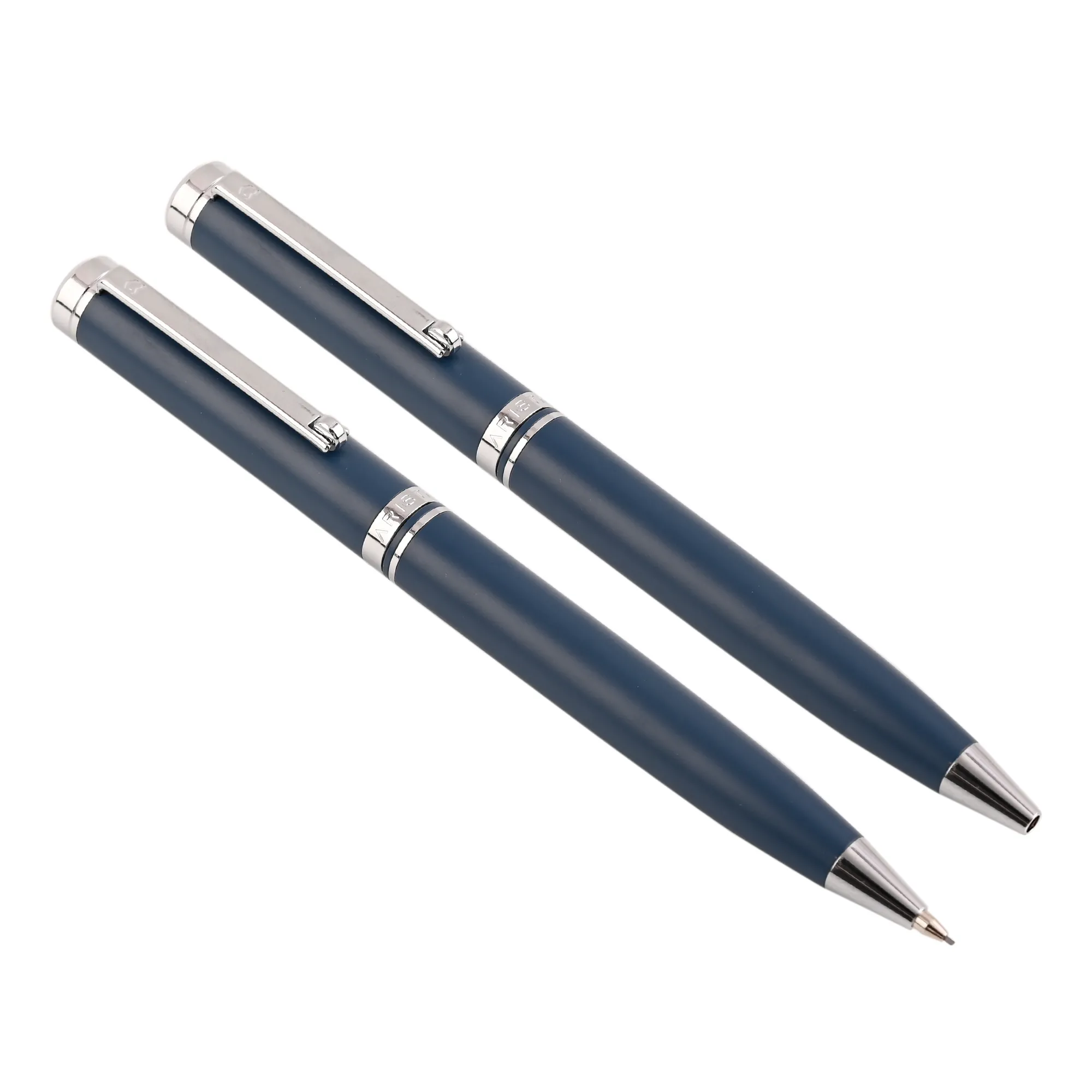 Arista Dual-Function Ballpoint Pen | Matt Blue Barrel | Chrome Trim | With 0.7 mm mechanical pencil