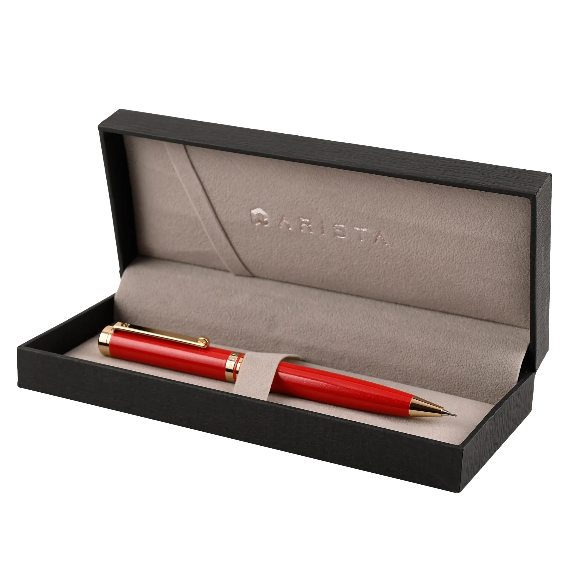 ARISTA 0.7 MM Mechanical Pencil |Pearl Red | 24 CT Gold Plated Trim | With Premium Box