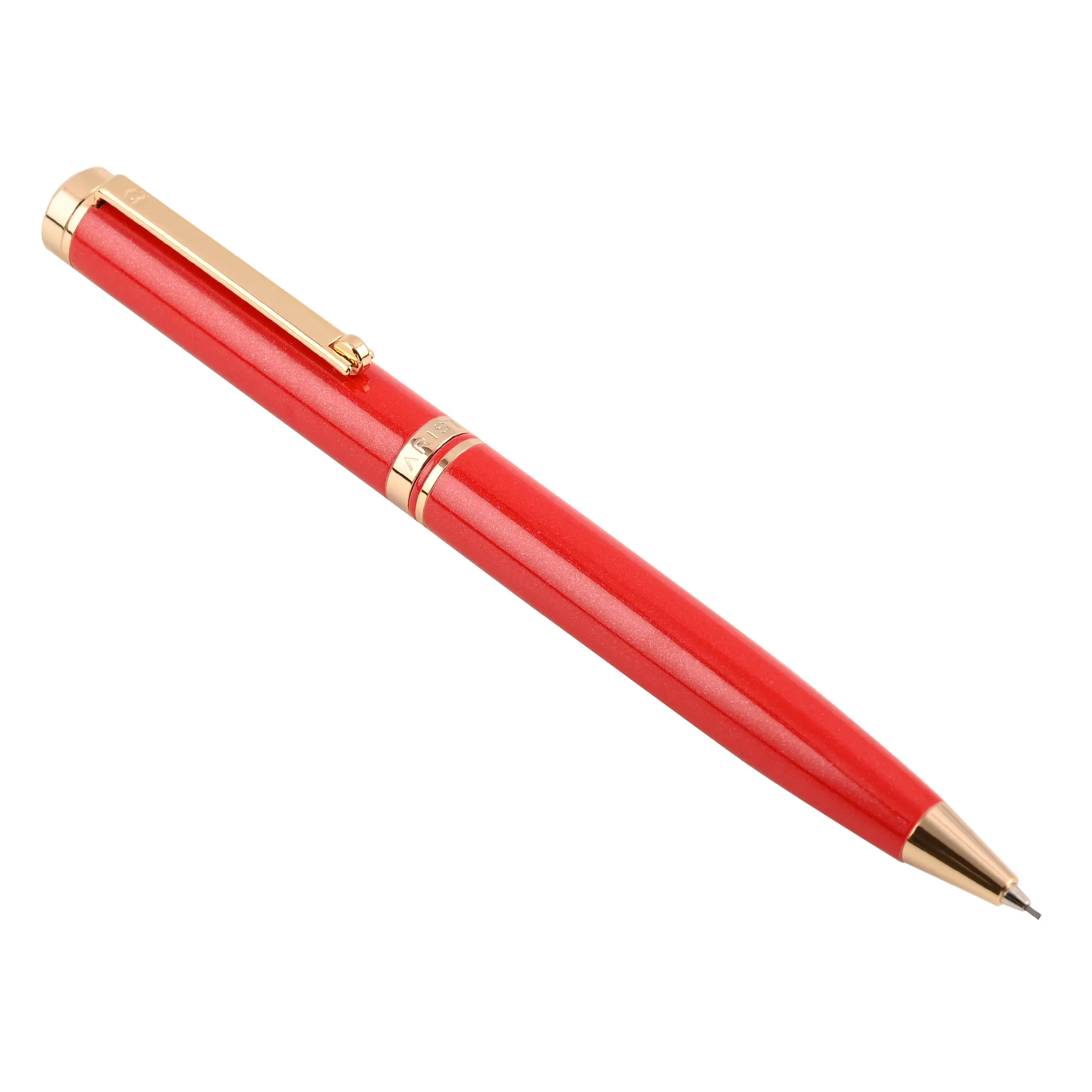 ARISTA 0.7 MM Mechanical Pencil |Pearl Red | 24 CT Gold Plated Trim | With Premium Box