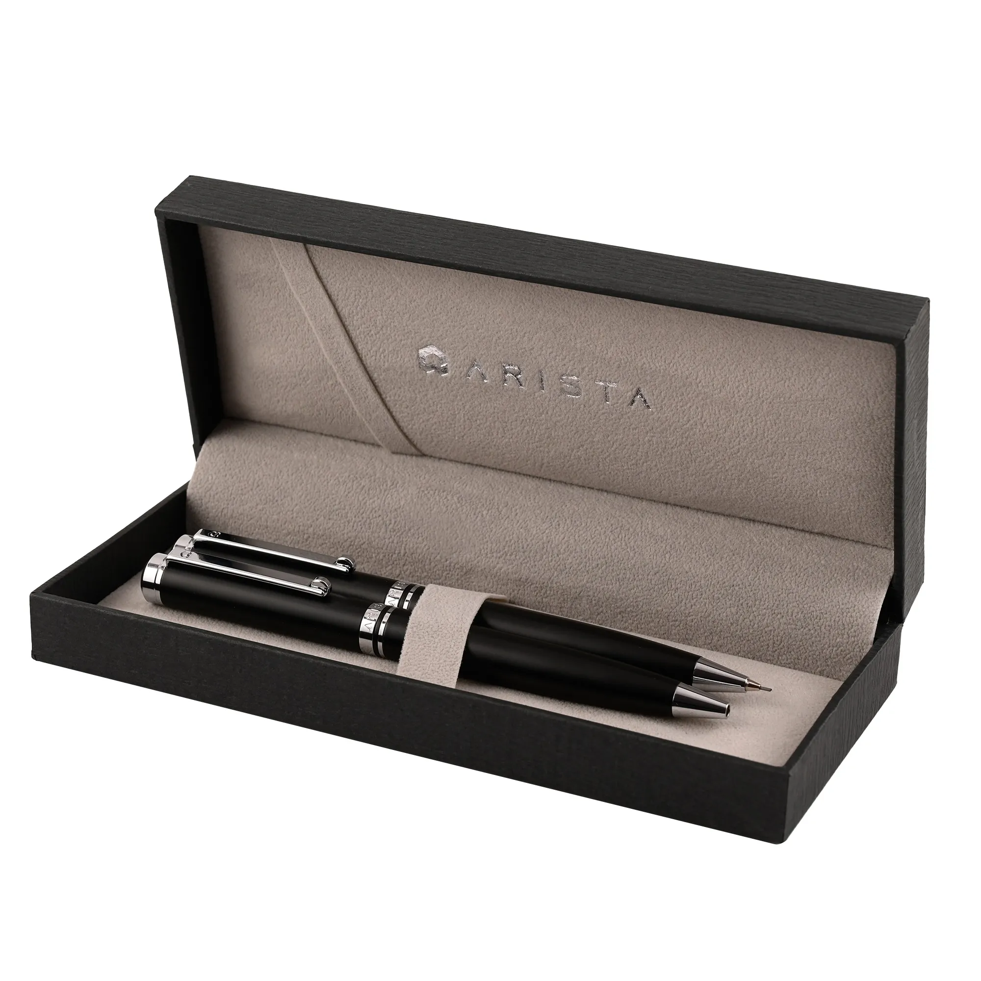 Arista Dual-Function Switch Ballpoint Pen | Black Barrel | Chrome Trim With 0.7 MM Mechanical Pencil