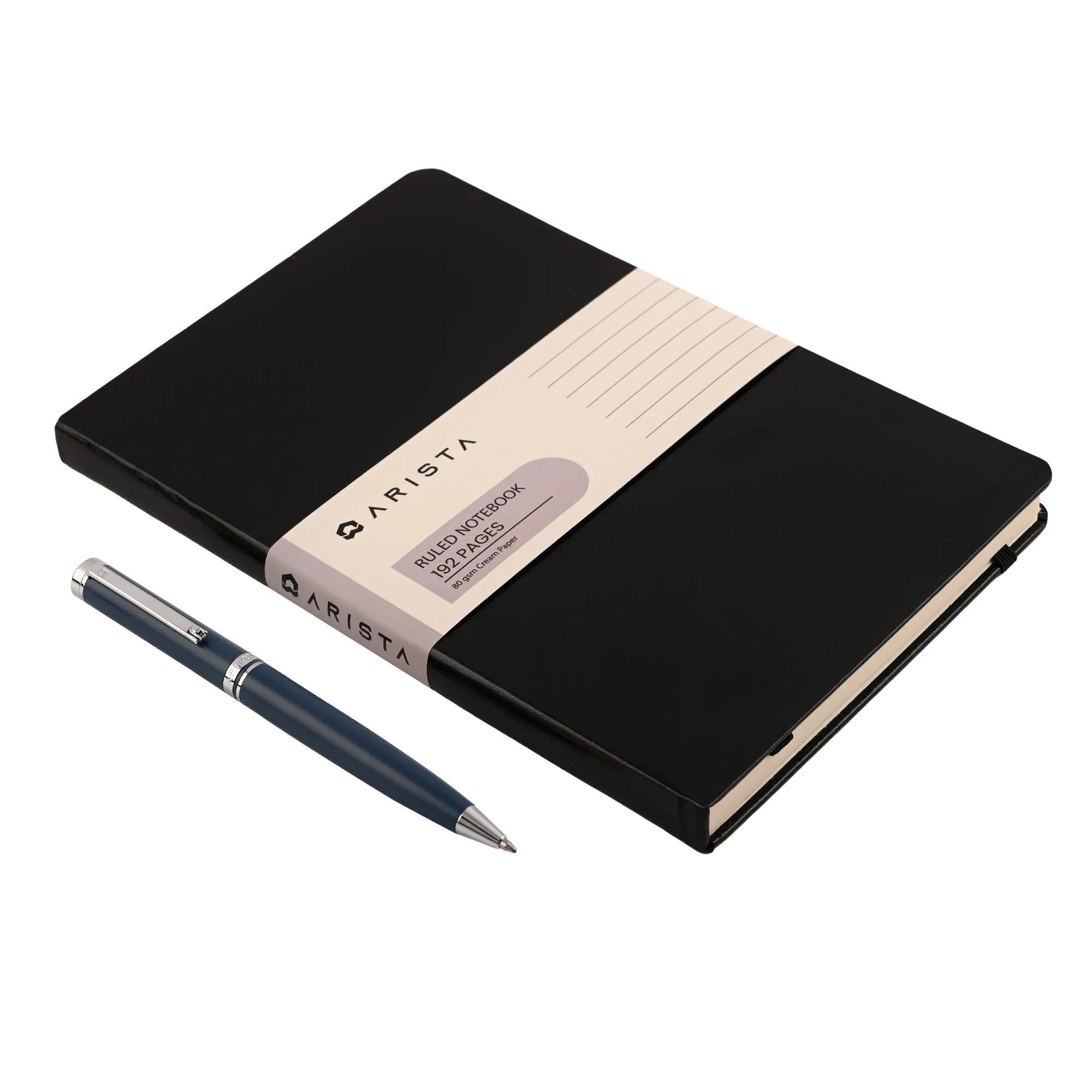 ARISTA Ballpoint Pen | Blue Barrel | With Chrome Trim | With A5 Ruled note book 192 pages