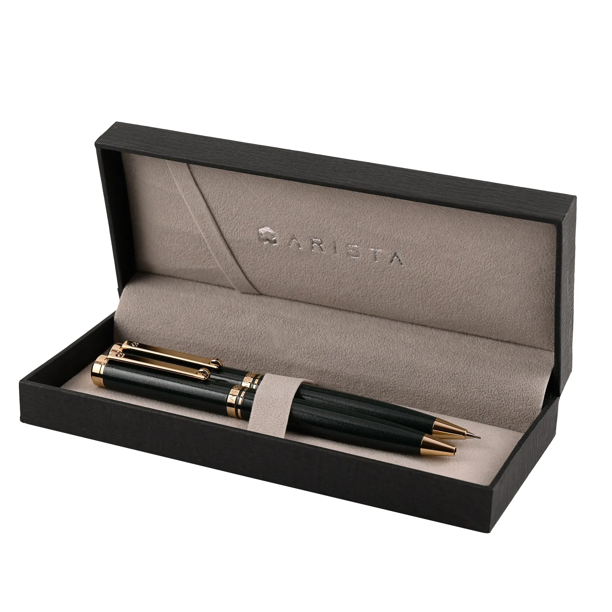 Arista Dual-Function Ballpoint Pen | Pearl Green Barrel | 24 CT Gold Plated Trim | With 0.7 MM Mechanical Pencil