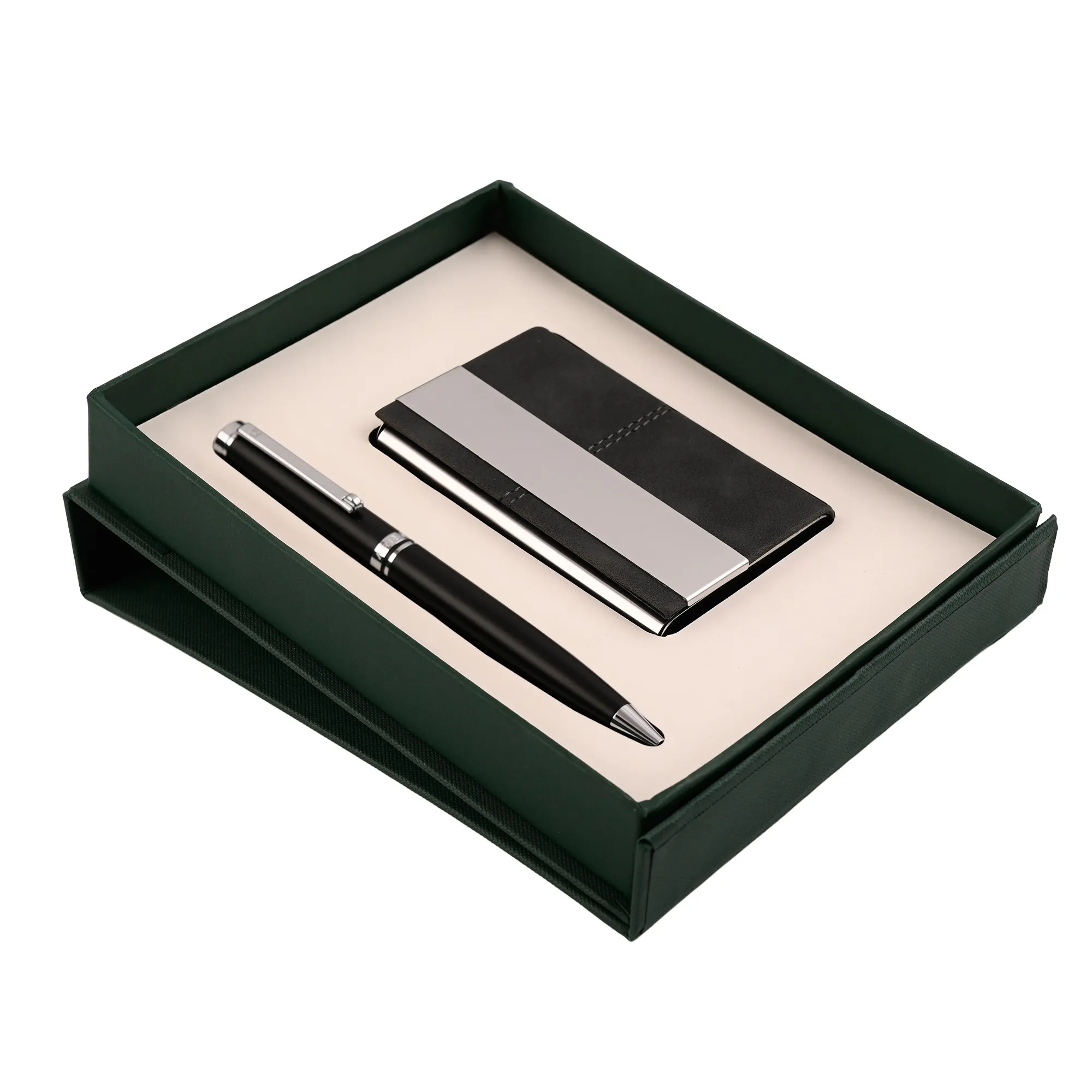 ARISTA Switch Ballpoint Pen | Black Barrel | Chrome Trim With Gold Card Holder