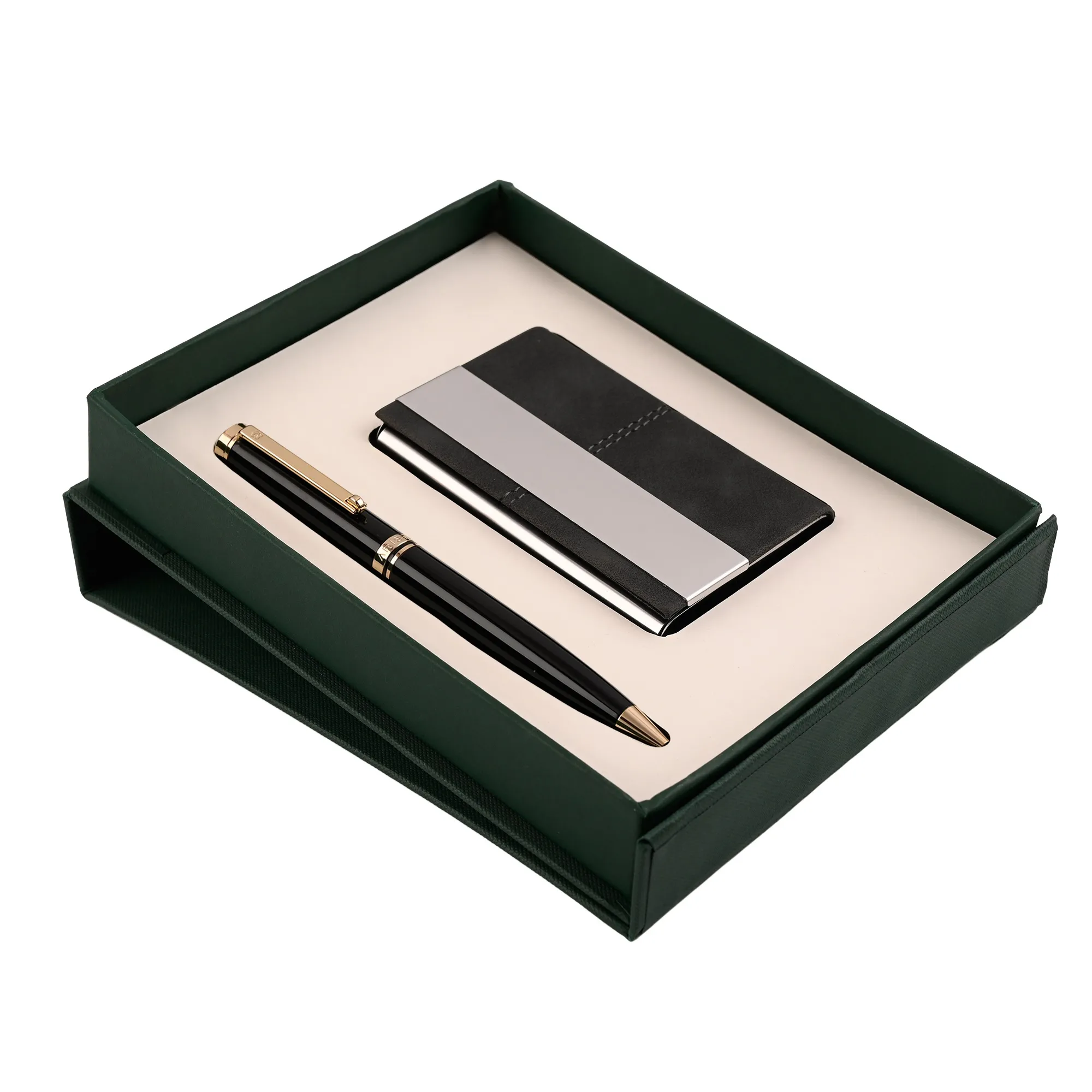ARISTA Ballpoint Pen | black Barrel | 24 CT Gold Plated Trim | Cap Fitting | With Card holder