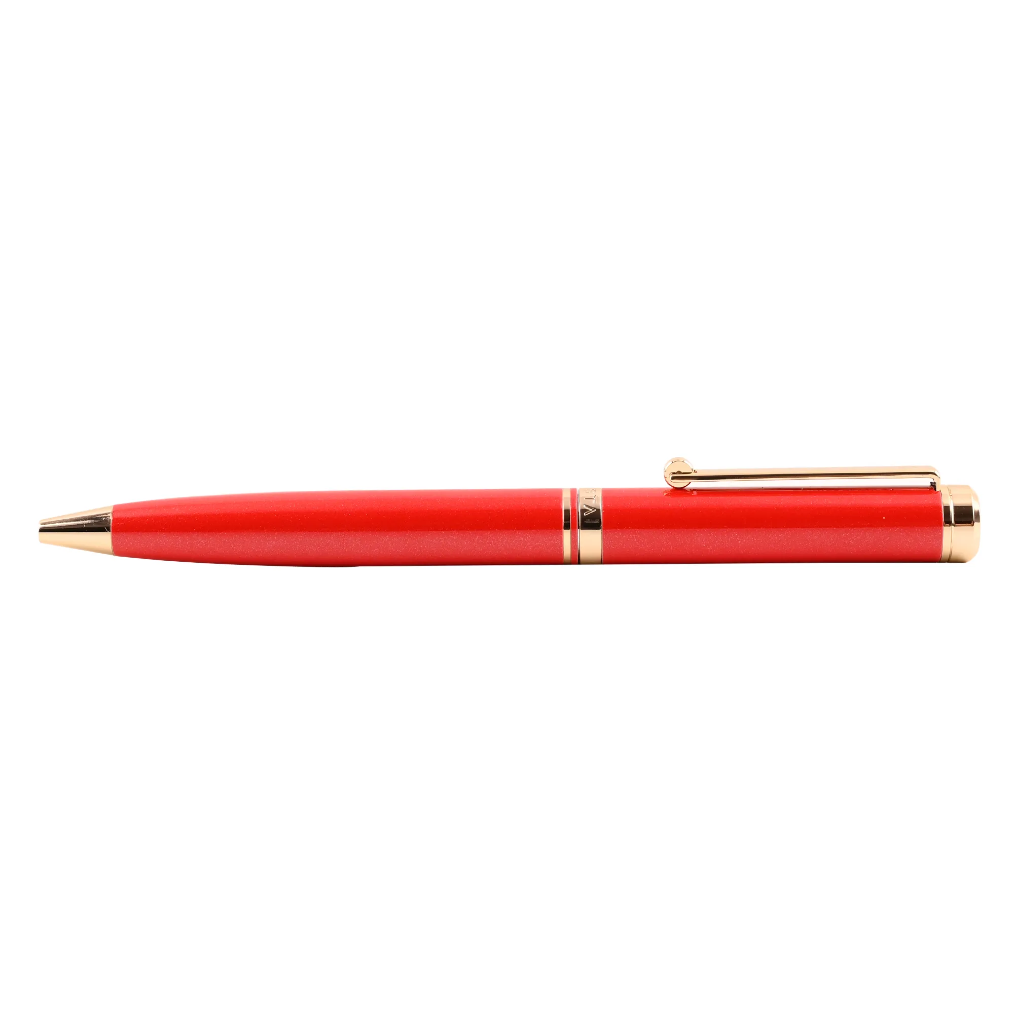 ARISTA  Ballpoint Pen |Pearl Red | 24 CT Gold Plated Trim | With Card Holder