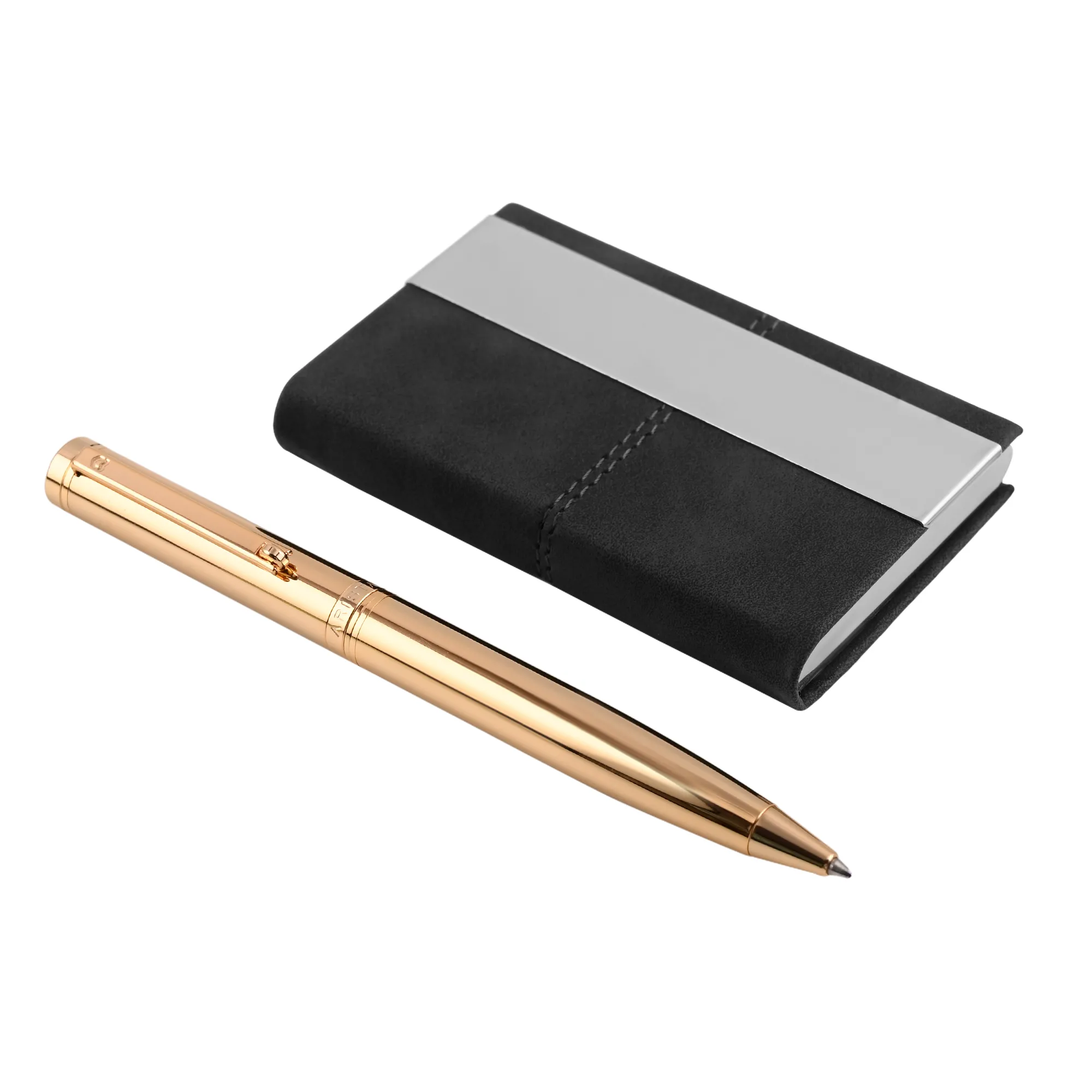 ARISTA Switch Ballpoint Pen | Full Gold | Gold Trim | With Gold Card Holder