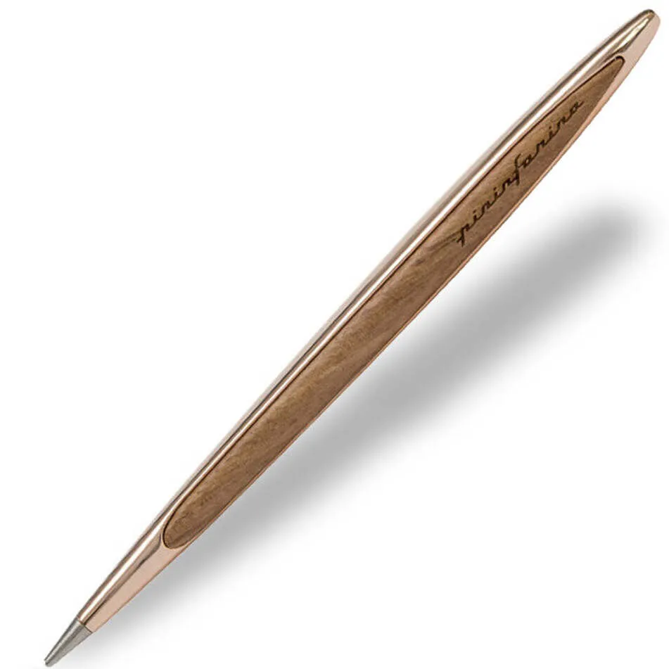 Pininfarina Cambiano Luxury - Rose Gold | Premium Ethergraf® Writing Instrument | Gold-Accented Aluminum & Walnut Design | Distinguished Gift for Executives