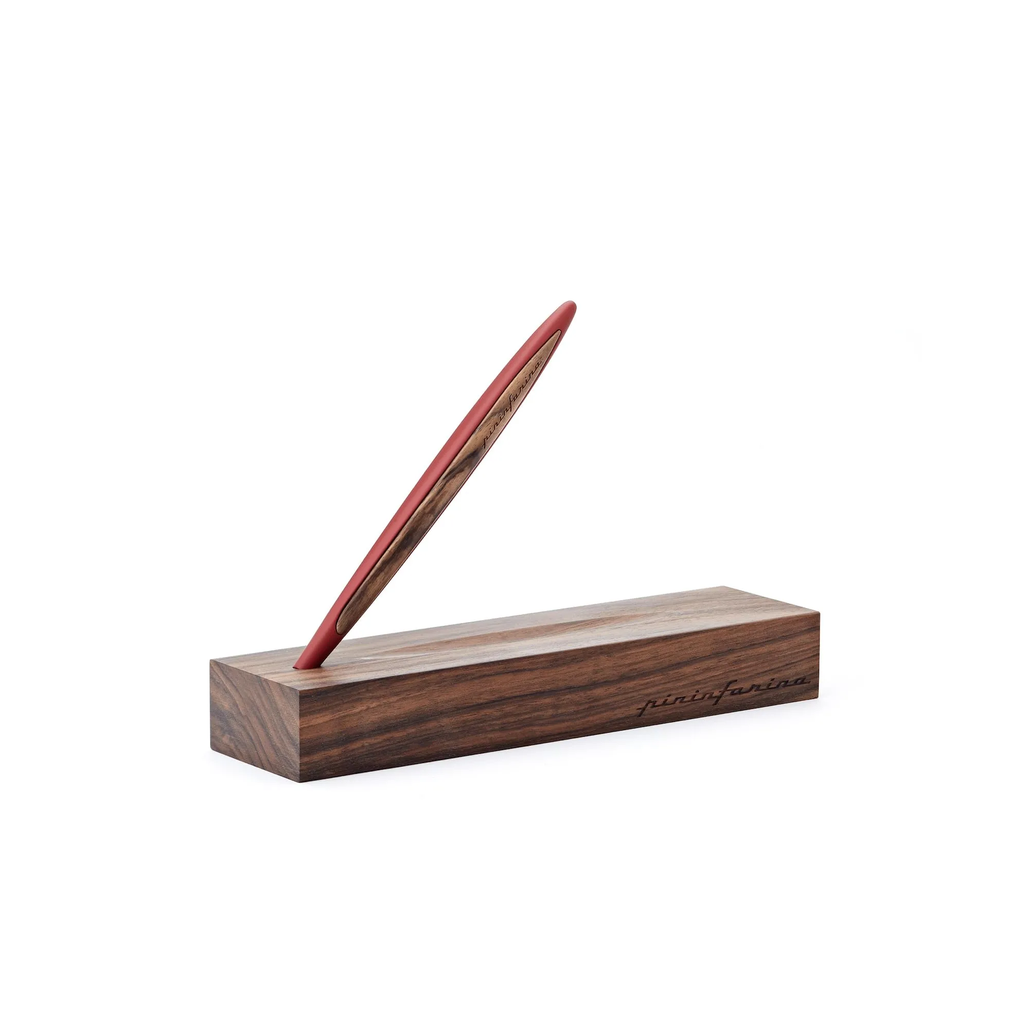pininfarina CAMBIANO INK. RED. Luxury Ballpoint Pen. Aluminum Body With Inserts And Desk Stand In Walnut Wood. Best Ball Pen Gift Set for Men & Women. Professional Executive