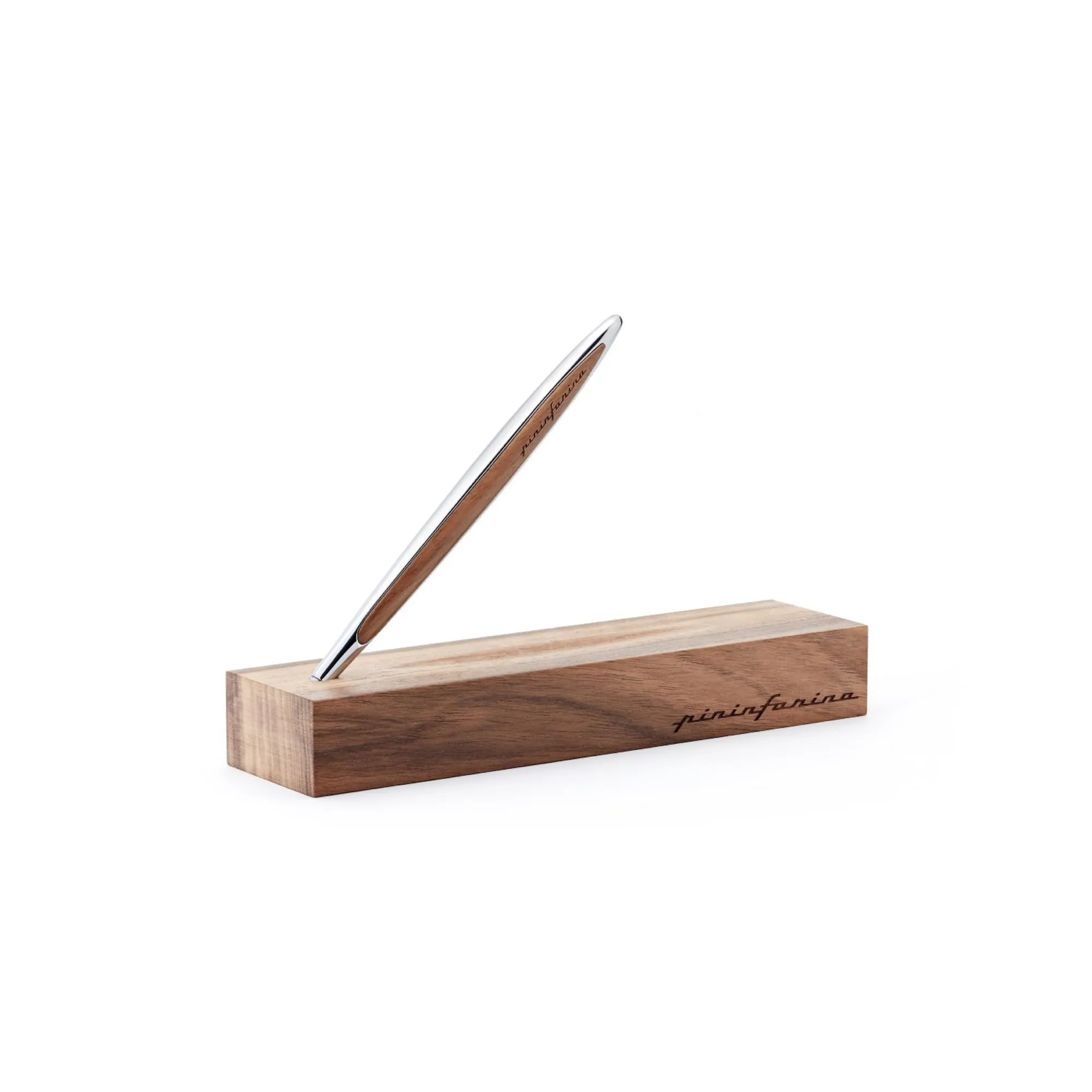 pininfarina CAMBIANO CLASSIC - INK. Luxury Ballpoint Pen. Aluminum With Inserts And Desk Stand In Walnut Wood. Best Ball Pen Gift Set for Men & Women