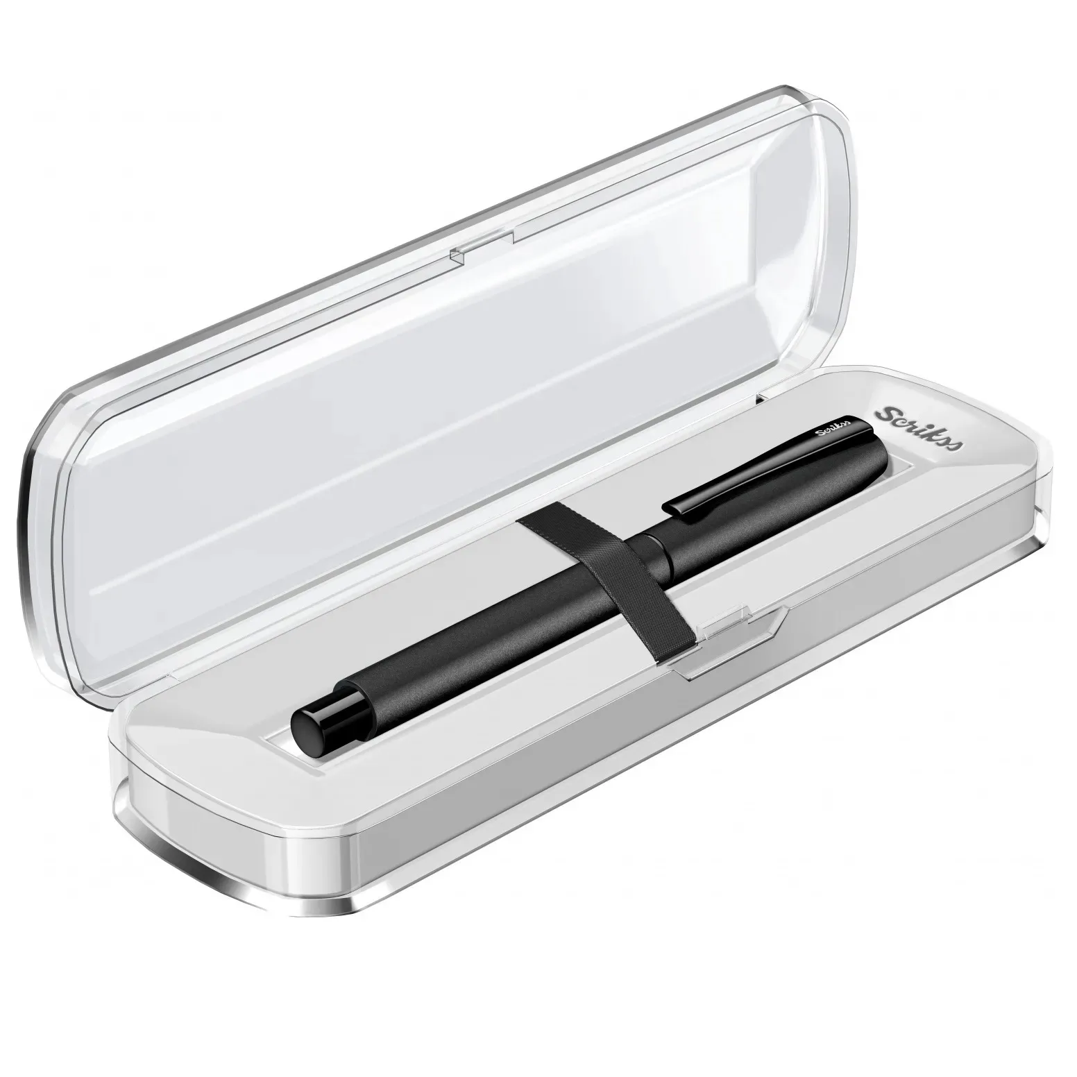 Scrikss Carnival 0.7mm Roller Ball Point Pen - Matte Satin Black SS Barrel & Cap, Layered With Epoxy Paint, SS Clip With Glossy Black Lacquer, ABS Black Grip For Writing Gift Adults Office Use