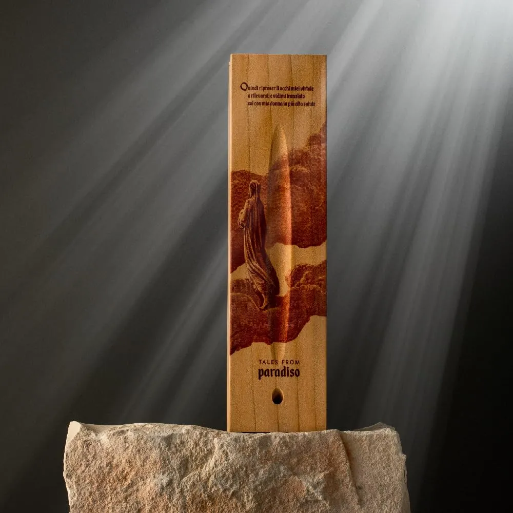 pininfarina CAMBIANO Dante 700TH - Tales from Paradiso. Stylus Pen with Ethergraf® Metal Alloy Tip, Body in Aluminum with Solid Cedar Wood Inserts and Desk Stand. Inkless Writing Utensil