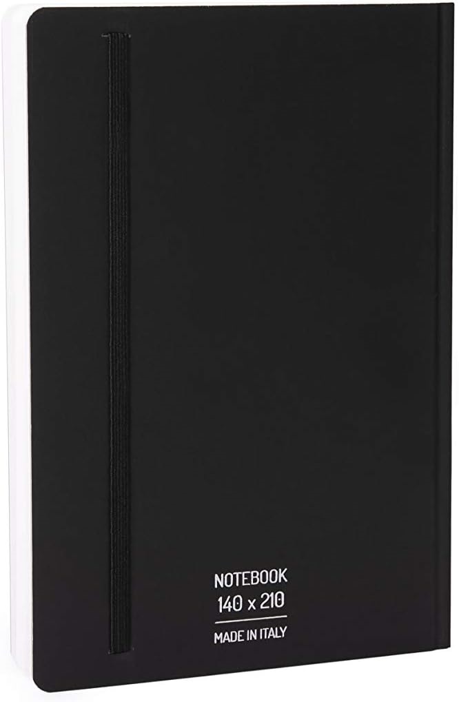 PININFARINA NOTES 14X21 PLAIN BLACK - 128PAGES
