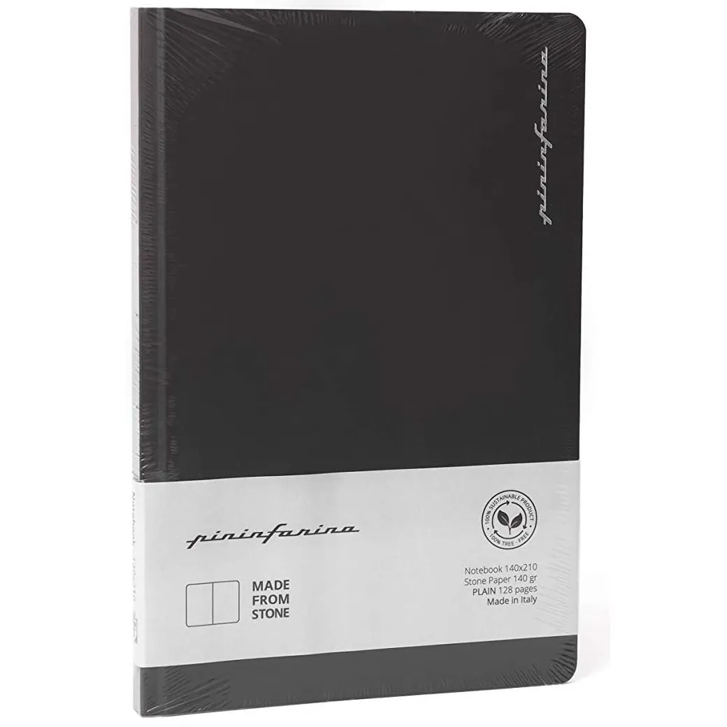 PININFARINA NOTES 14X21 PLAIN BLACK - 128PAGES