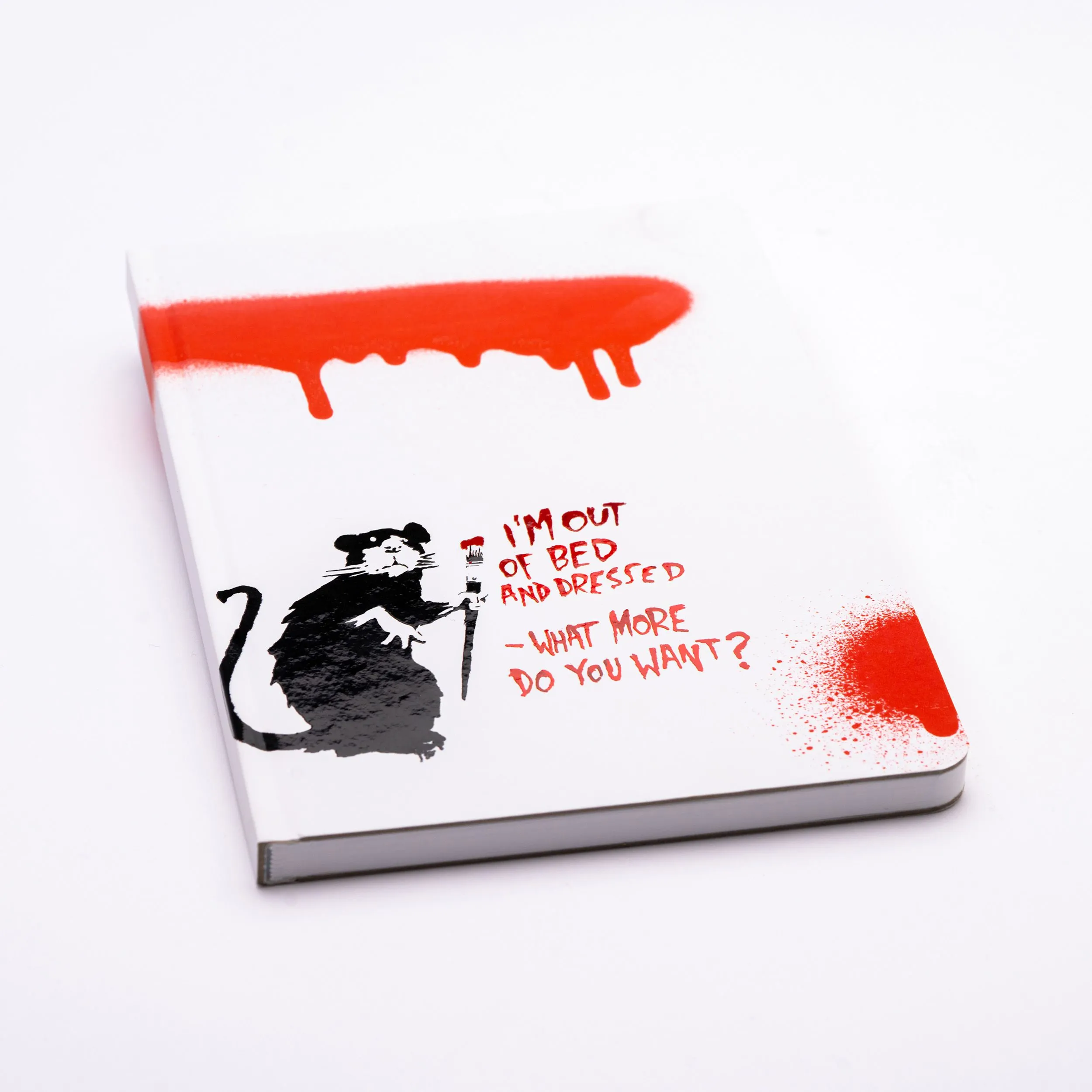 NOTES 14X21 RULED BANKSY - 128 PAGES - RAT WHITE