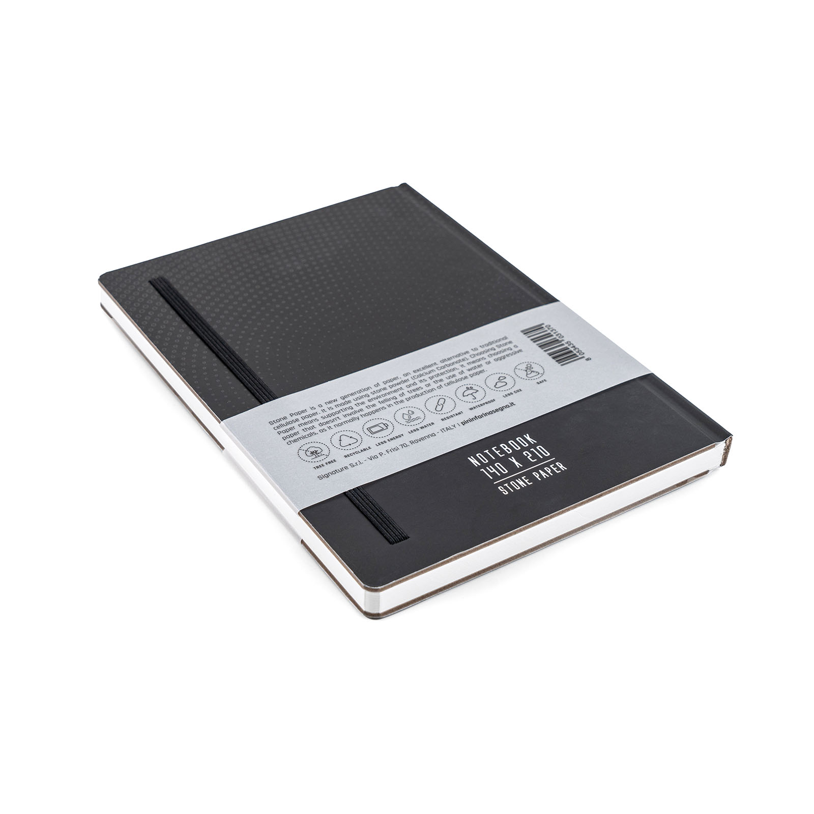 PININFARINA NOTES STONE PAPER HARD COVER BLACK - RULED - new