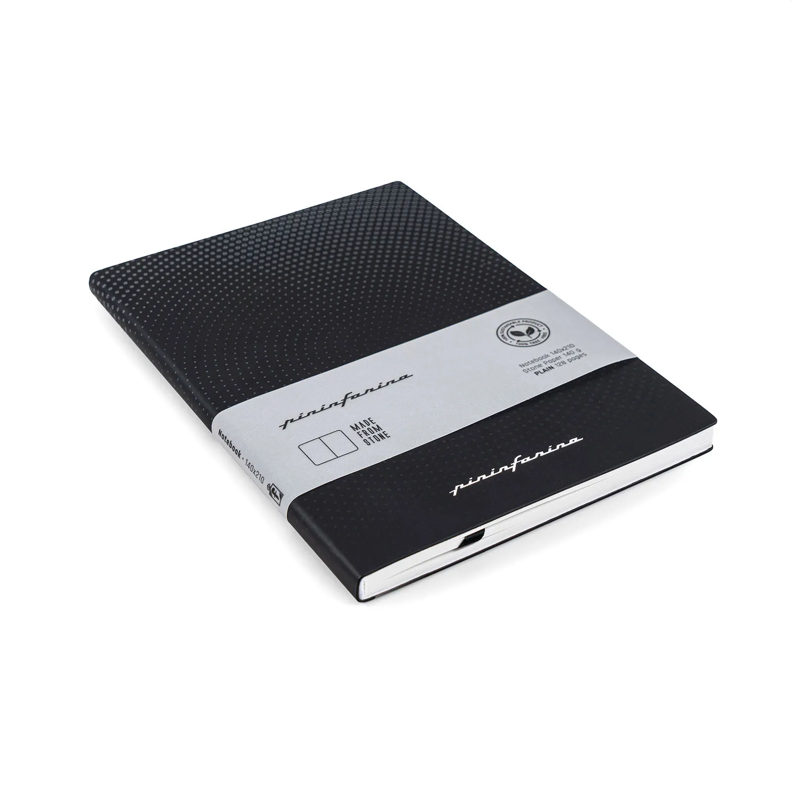 PININFARINA NOTES STONE PAPER FLEXI BLACK - RULED - new