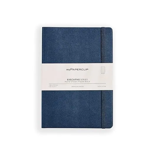myPAPERCLIP Executive Series Notebook, 240 Pages A5 (148 x 210 mm, 5.83 X 8.27 in.) ESP240A5-R Blue