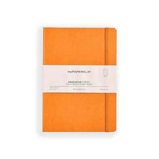 myPAPERCLIP Executive Series Notebook, 240 Pages A5 (148 x 210 mm, 5.83 X 8.27 in.) ESP240A5-R Orange