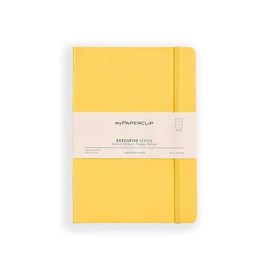 myPAPERCLIP Executive Series Notebook, 240 Pages A5 (148 x 210 mm, 5.83 X 8.27 in.) ESP240A5-R Yellow