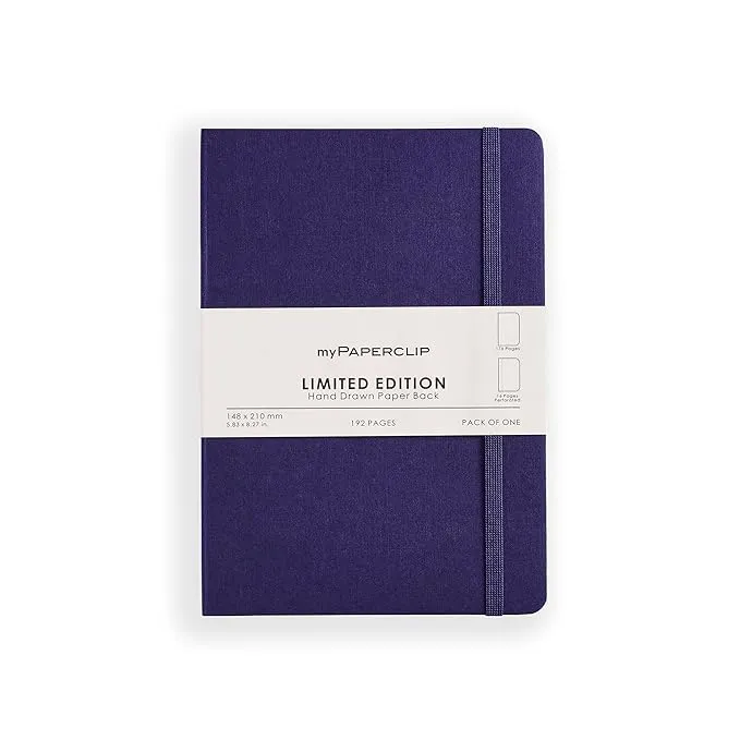 myPAPERCLIP Limited Edition Notebook, A5 (148 x 210 mm, 5 .83 x 8.27 in.) Plain LEP192A5-P - Aubergine