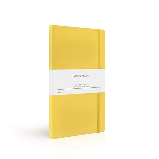 Mypaperclip Executive Series Notebook, Medium (5 X 8.25 In.) (Yellow, Plain)