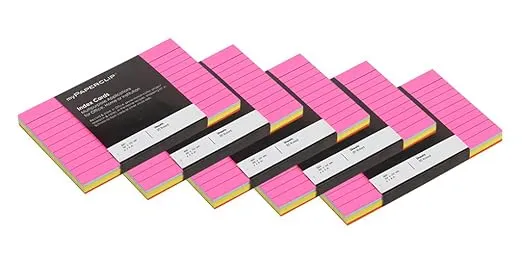 MyPaperClip Index Card Ruled Line 50 Pages 102 x 152 mm Multicolour IC50S2-R - Set of 5 Total (Ruled 10 Cards X 5 Sets = 250 Sheets)