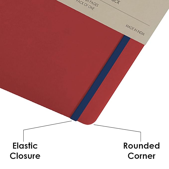 myPAPERCLIP Binary Series Notebook, Section Thread Bound, Hand Drawn Hard Cover, A5 (148 x 210 mm, 5.83 x 8.27 in.), Plain, BSH192A5-P Red