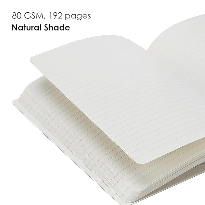 myPAPERCLIP Binary Series Notebook, Section Thread Bound, Hand Drawn Hard Cover, A5 (148 x 210 mm, 5.83 x 8.27 in.) Ruled, BSH192A5-R Black Hard Cover, Red Spine