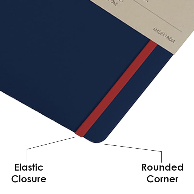myPAPERCLIP Binary Series Notebook, Section Thread Bound, Hand Drawn Hard Cover, A5 (148 x 210 mm, 5.83 x 8.27 in.), Plain, BSH192A5-P Dark Blue