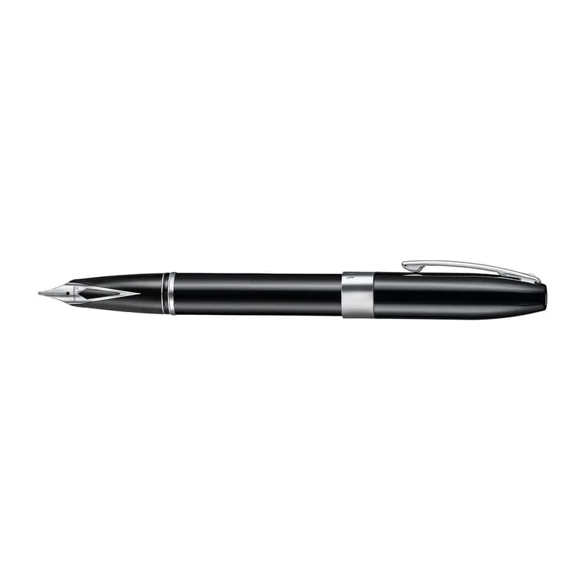 Sheaffer Legacy 9064 Glossy Black Inlaid Nib Fountain Pen (Medium) With Chrome-Plated Trims
