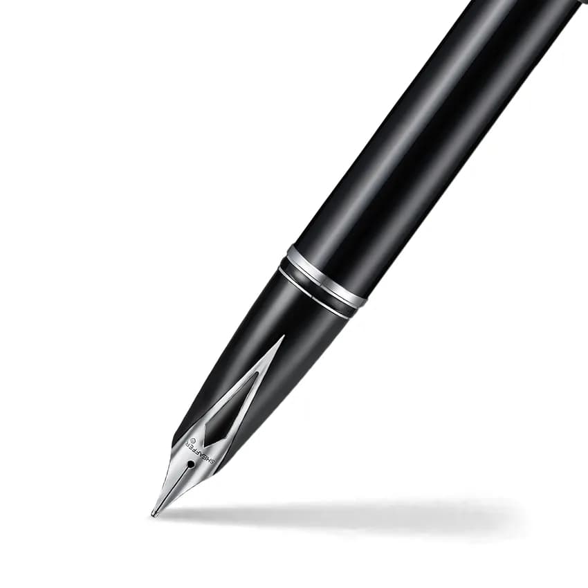 Sheaffer Legacy 9064 Glossy Black Inlaid Nib Fountain Pen (Medium) With Chrome-Plated Trims